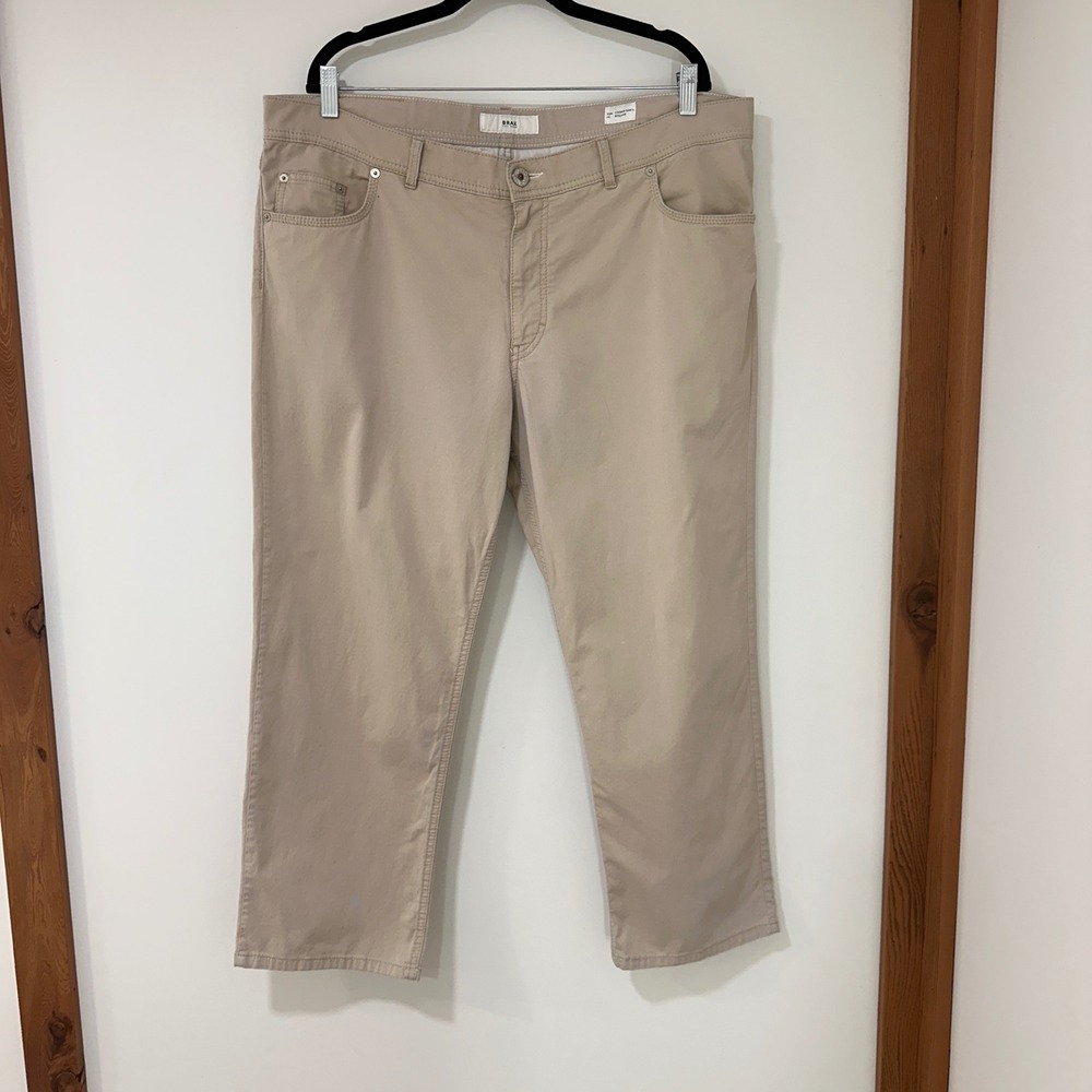 Brax Cooper Fancy Regular Fit Men 42/34 Tan Cotton Stretch Pants | Classic‎